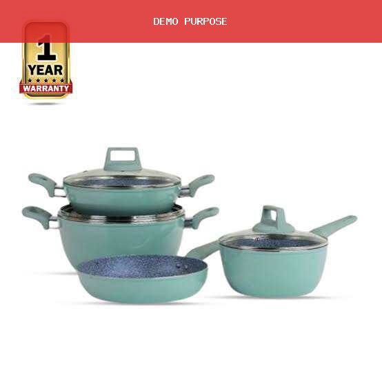 Kiam 7 Piece Ceramic Coating Granite Non Stick Cookware Set (Induction Bottom)