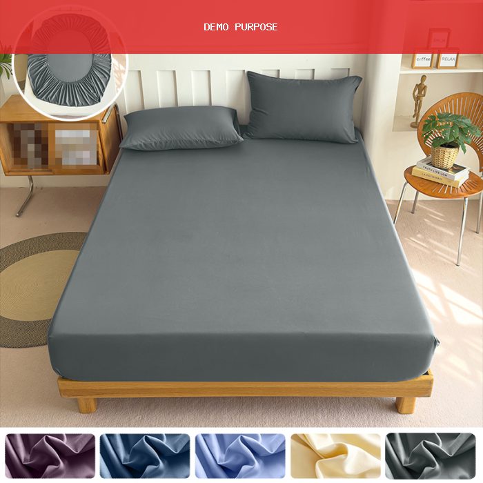 90/120/150/180x200 Fitted Bed Sheet With Elastic Band Solid Color Mattress Covers Protector Single Double King Beds 100% Polyest