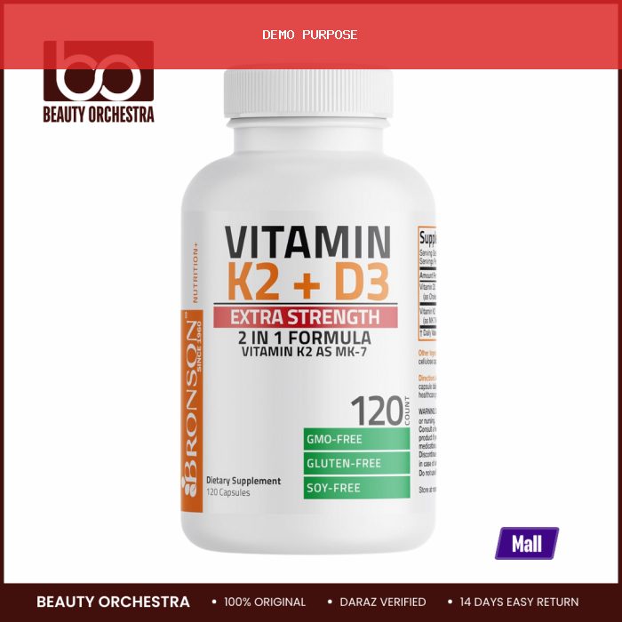 Bronson Vitamin K2 + D3 Extra Strength - 120 Capsules