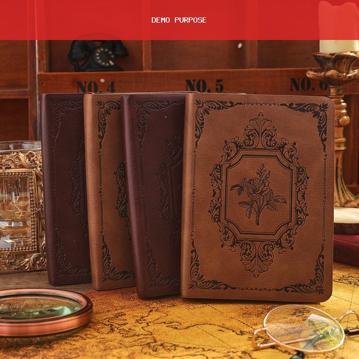 144 sheets Vintage Premium Genuine Leather Embossed Journal Lined Thick Paper Notebook Writing Diary Monthly Schedule Planner
