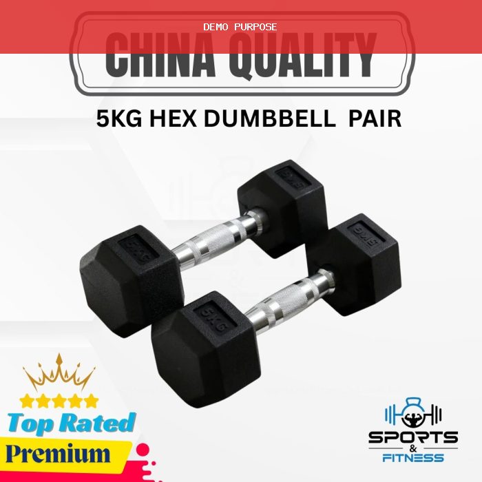 5kg hex dumbbells - 2 pis Total 10 KG - Sports & Fitness
